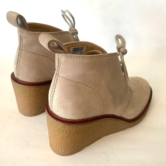 Clarks Clarkford DBT Sand Suede Chukka Ankle Boots Beige Wedge heel Booties 9 - Picture 12 of 14